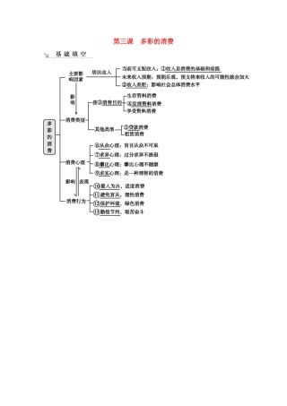 新高考政治一轮复习 经济生活 第一单元 生活与消费 第三课 多彩的消费基础填空 新人教版-新人教版高三政治试题