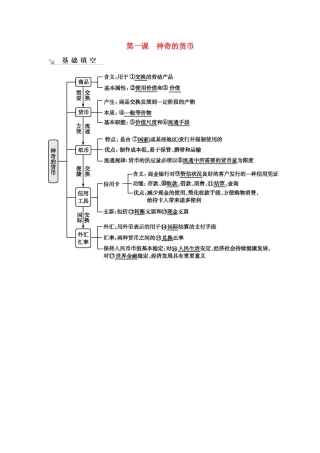 新高考政治一轮复习 经济生活 第一单元 生活与消费 第一课 神奇的货币基础填空 新人教版-新人教版高三政治试题
