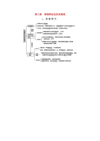 新高考政治一轮复习 生活与哲学 第三单元 思想方法与创新意识 第八课 唯物辩证法的发展观基础填空 新人教版-新人教版高三政治试题