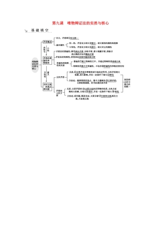 新高考政治一轮复习 生活与哲学 第三单元 思想方法与创新意识 第九课 唯物辩证法的实质与核心基础填空 新人教版-新人教版高三政治试题