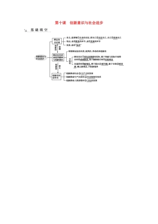 新高考政治一轮复习 生活与哲学 第三单元 思想方法与创新意识 第十课 创新意识与社会进步基础填空 新人教版-新人教版高三政治试题