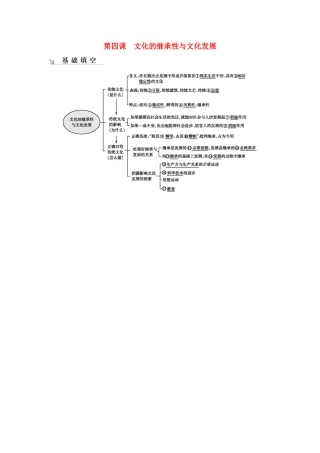 新高考政治一轮复习 文化生活 第二单元 文化传承与创新 第四课 文化的继承性与文化发展基础填空 新人教版-新人教版高三政治试题