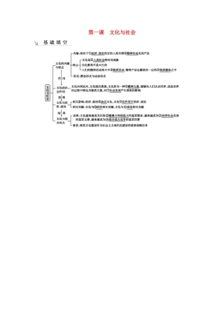 新高考政治一轮复习 文化生活 第一单元 文化与生活 第一课 文化与社会基础填空 新人教版-新人教版高三政治试题