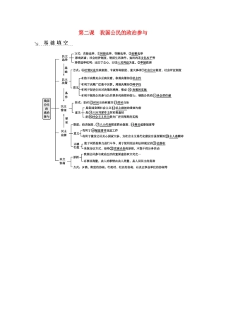 新高考政治一轮复习 政治生活 第一单元 公民的政治生活 第二课 我国公民的政治参与基础填空 新人教版-新人教版高三政治试题