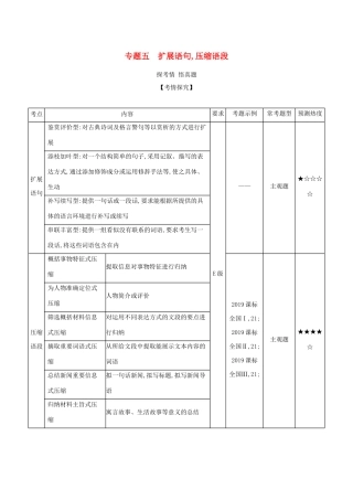高考政治一轮复习 专题五 扩展语句压缩语段精练（含解析）-广东版高三政治试题