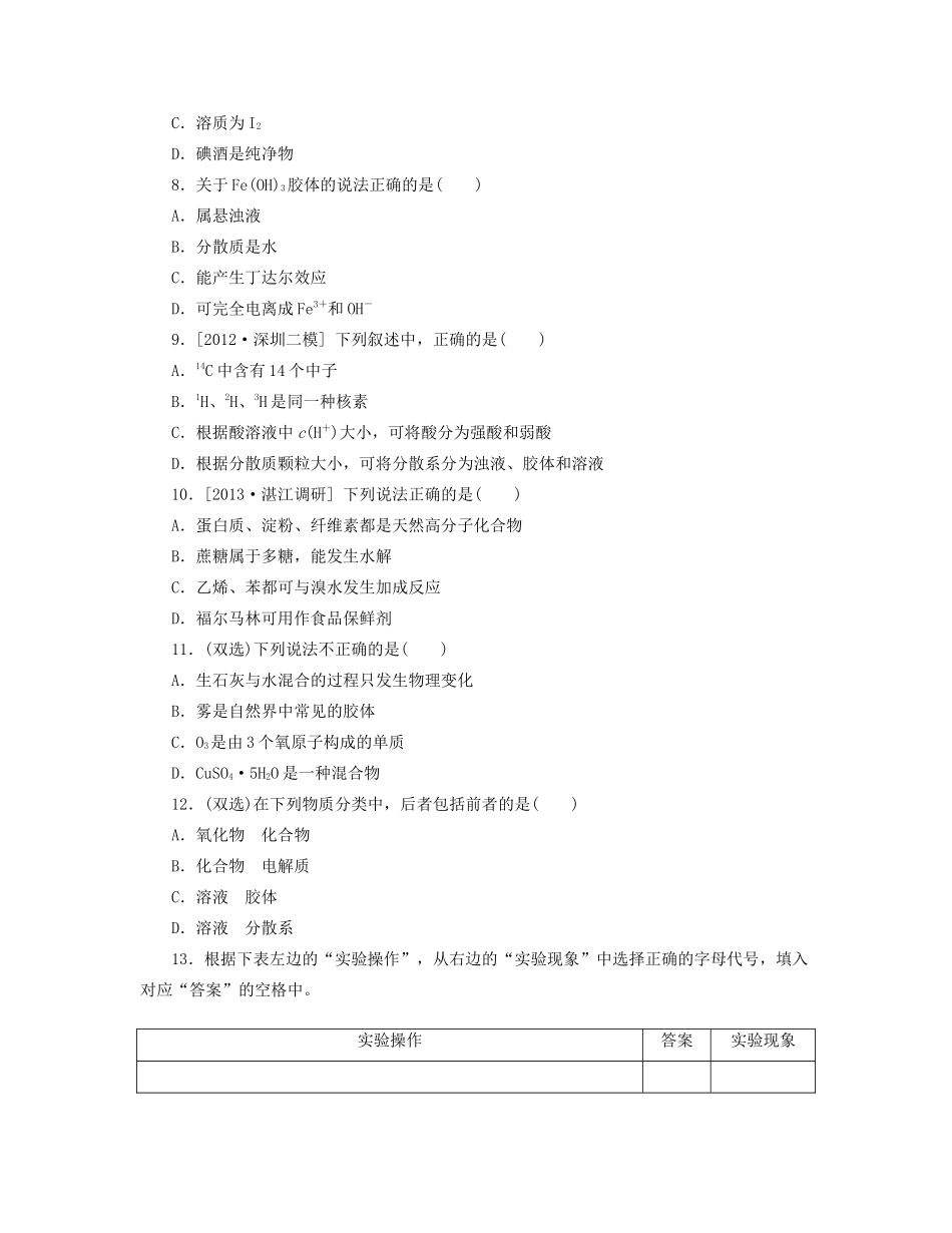 高三化学一轮复习 专讲专练 第3讲 物质的组成与分类（含详解）_第2页