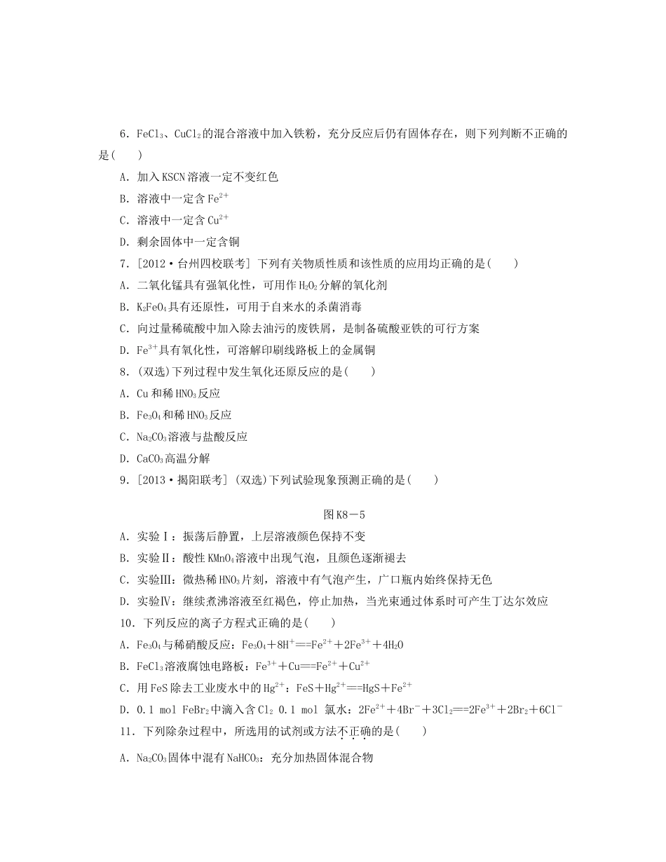 高三化学一轮复习 专讲专练 第8讲 铁及其化合物B（含详解）_第2页