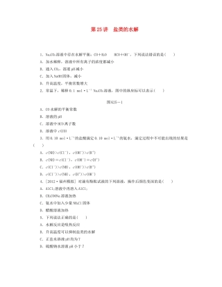 高三化学一轮复习 专讲专练 第25讲 盐类的水解（含详解）