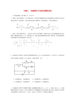 高三物理第二轮专题复习（专家概述+解题思路与方法+专题测试）专题九 电磁感应与电路问题测试卷