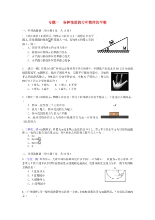 高三物理第二轮专题复习（专家概述+解题思路与方法+专题测试）专题一 各种性质的力和物体的平衡测试卷
