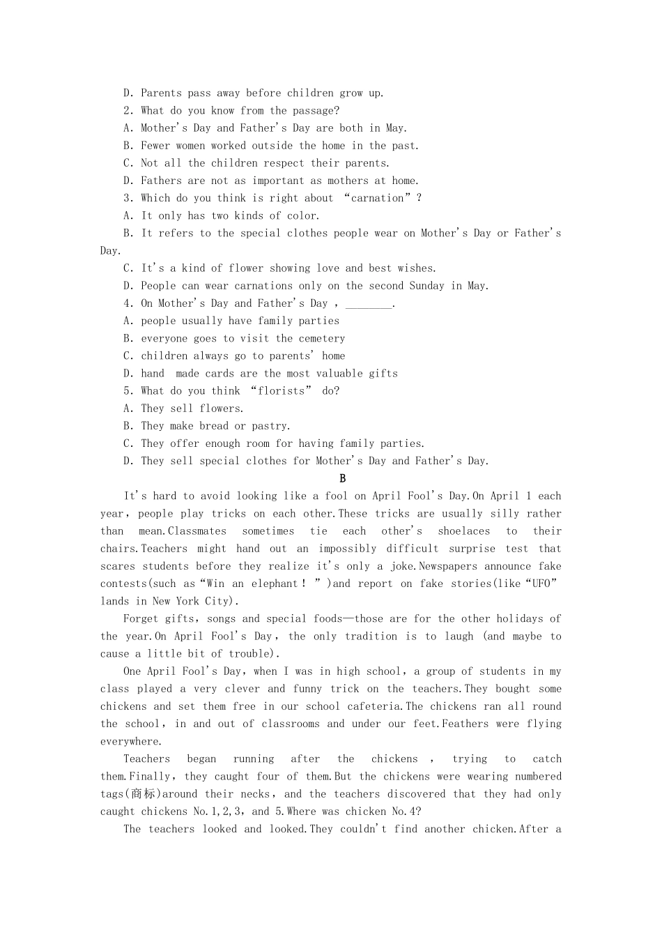 高中英语 Unit 2 Healthy eating Using Language课时作业 新人教版必修3_第2页