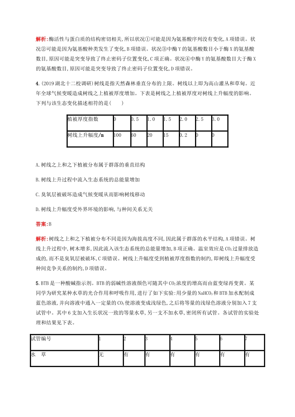 高考生物二轮复习 题型专项训练3 表格分析类（含解析）-人教版高三生物试题_第3页