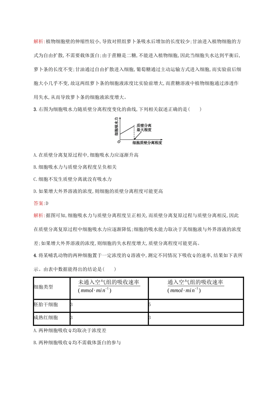高考生物一轮复习 考点规范练6 物质跨膜运输的实例 物质跨膜运输的方式（含解析）新人教版-新人教版高三生物试题_第2页