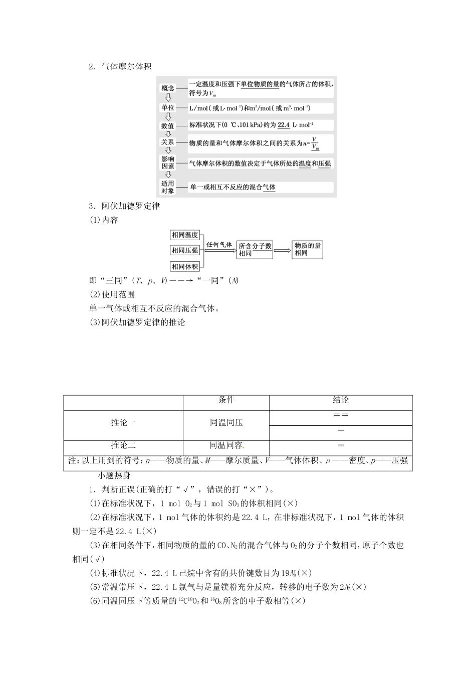 高考化学 第一章 化学计量在实验中的应用复习 新人教版-新人教版高三化学试题_第3页