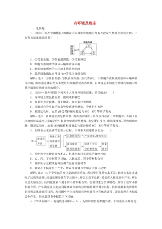 （江苏专版）高考生物二轮复习 专题四 调节 主攻点之（一）内环境及稳态练习（含解析）-人教版高三全册生物试题