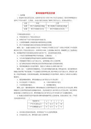 （江苏专版）高考生物一轮复习 课时跟踪检测（十）影响细胞呼吸的因素（含解析）-人教版高三全册生物试题