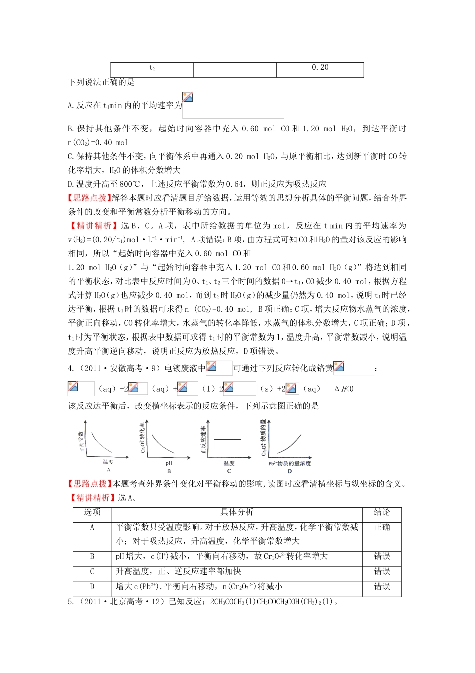 高考化学 考点汇总 考点7 化学反应速率和化学平衡_第2页
