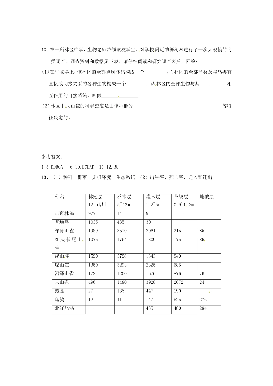 高中生物 第4章 第4节 群落的演替课时训练 新人教版必修3_第3页