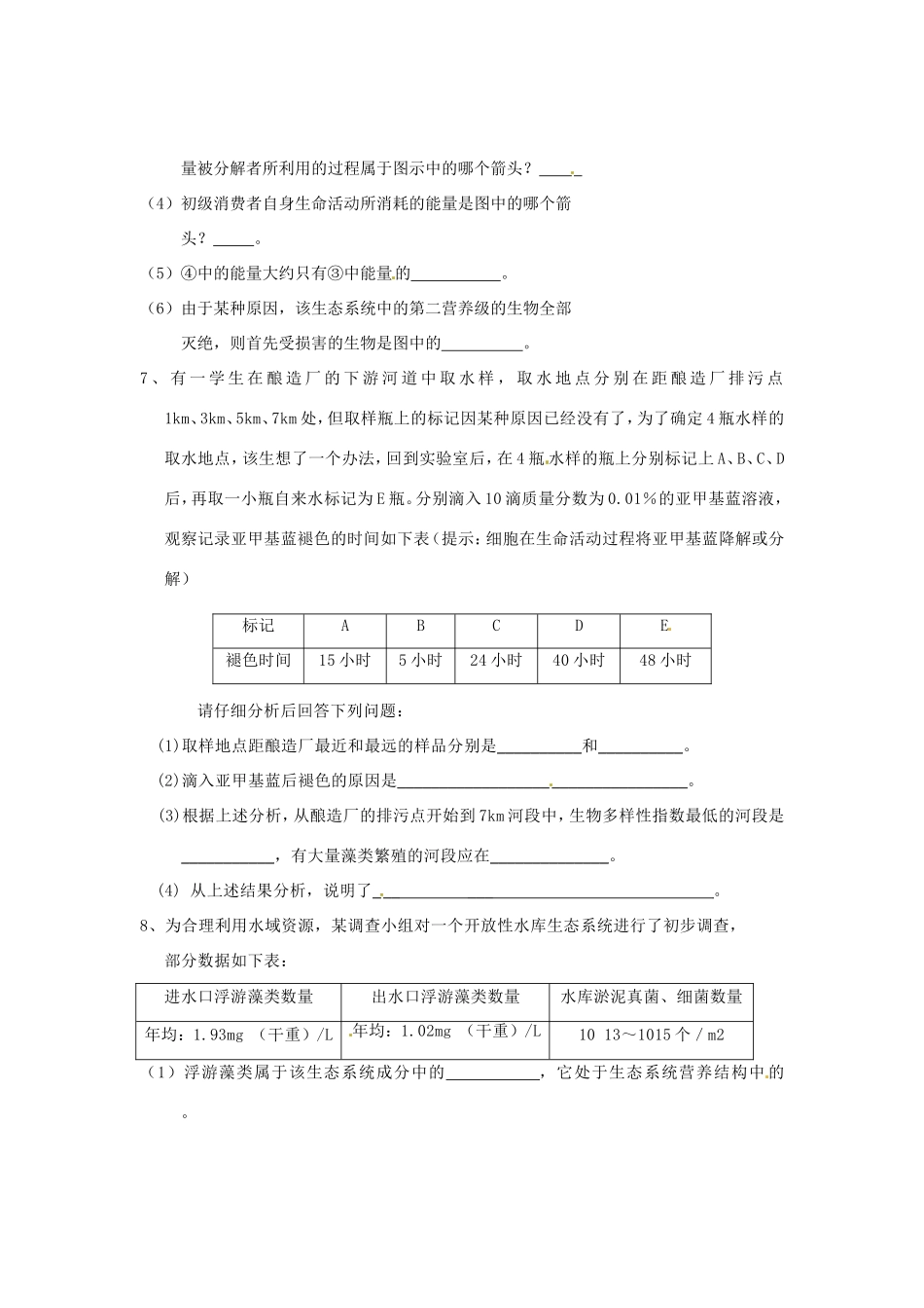 高中生物 第五章 第五节 生态系统的稳定性课时训练 新人教版必修3_第2页