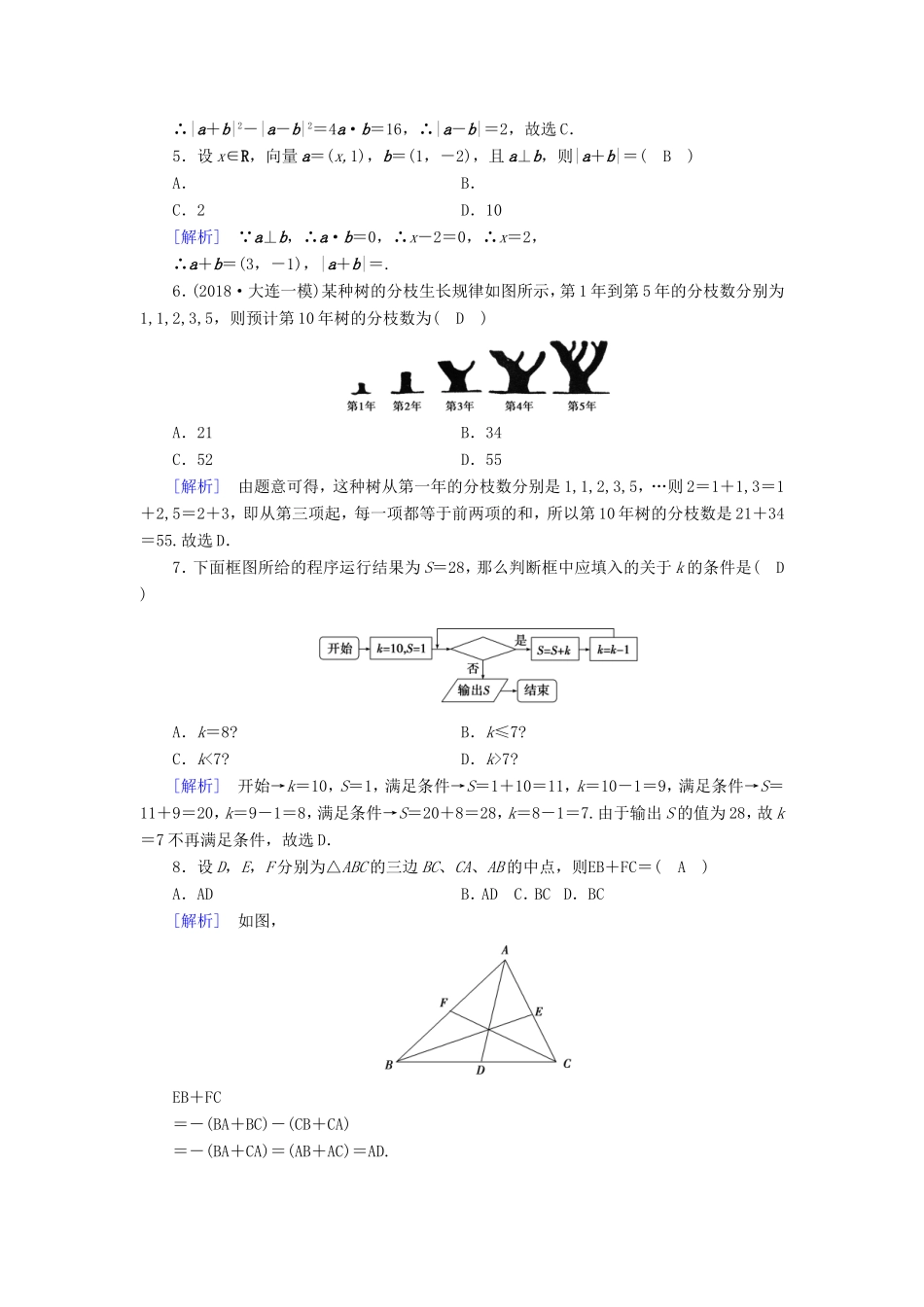 高考数学大二轮复习 第1部分 专题1 集合、常用逻辑用语等 第2讲 向量运算与复数运算、算法、推理与证明练习-人教版高三数学试题_第2页