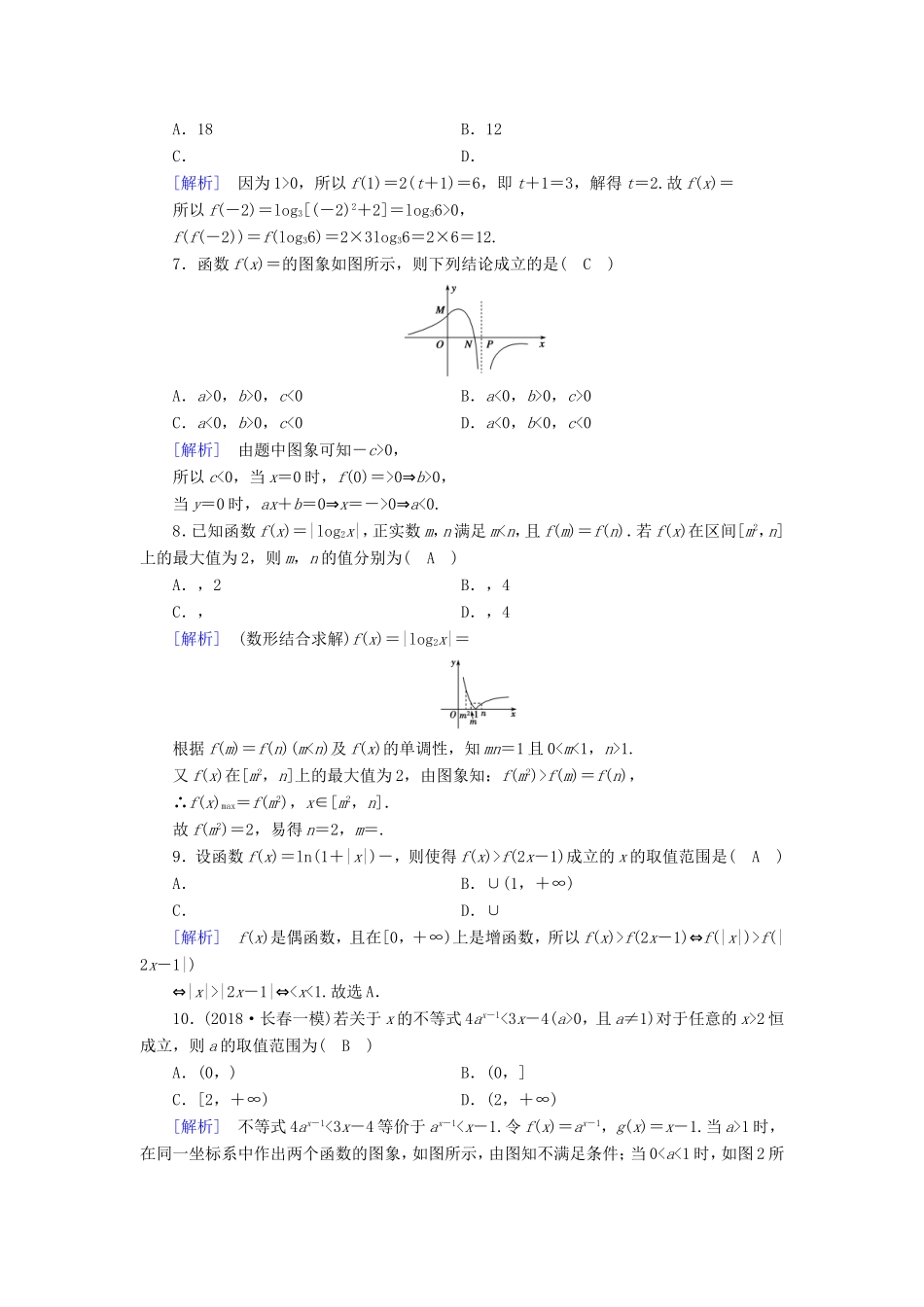 高考数学大二轮复习 第1部分 专题2 函数与导数 第1讲 函数的图象与性质练习-人教版高三数学试题_第2页