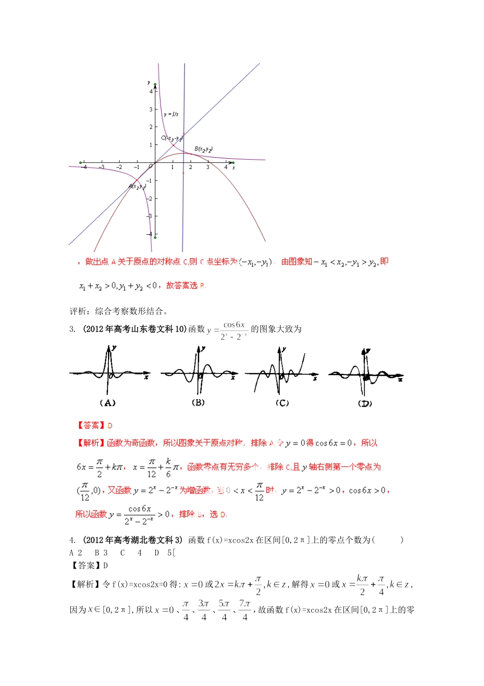 高考数学考前函数与导数样题 文（含解析）_第2页