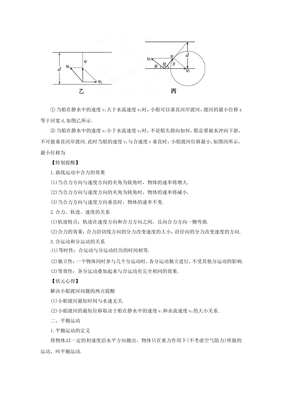 高考物理 考前十天回归教材习题精练三曲线运动_第2页