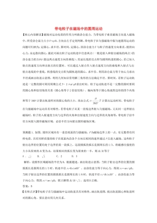 高考物理 考前预测核心考点专项突破 带电粒子在磁场中的圆周运动