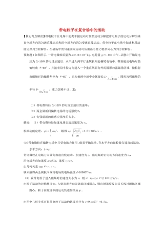 高考物理 考前预测核心考点专项突破 带电粒子在复合场中的运动