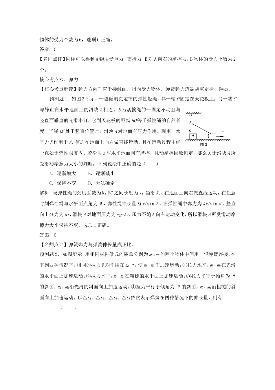 高考物理 考前预测核心考点专项突破 受力分析_第2页