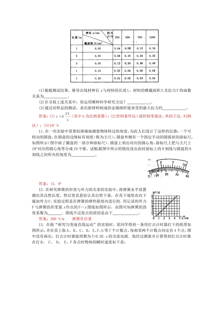 高考物理 考前预测实验题冲刺训练 力学_第3页