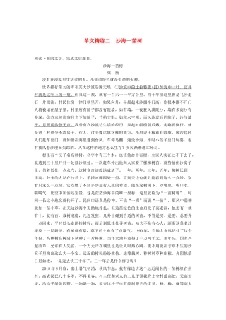 （江苏专版）高考语文二轮复习 散文文本阅读——单文精练 单文精练二 沙海一苗树（含解析）-人教版高三全册语文试题