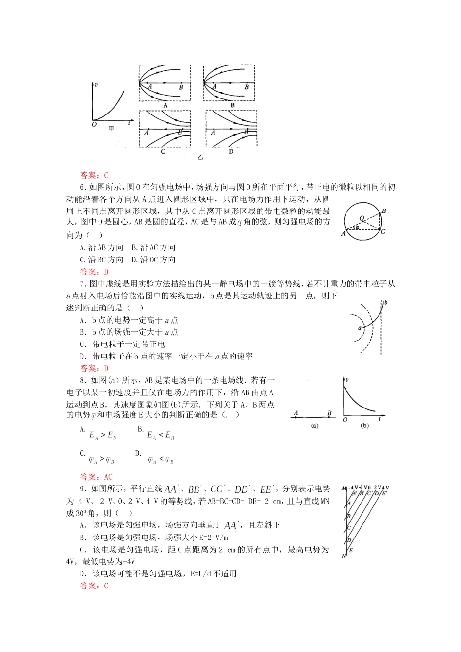 高考物理 考前预测选择题冲刺训练一 电磁学_第2页
