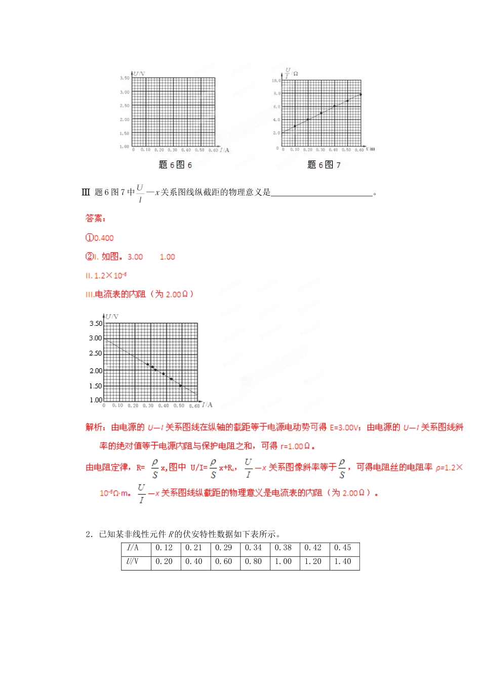 高考物理 考前指导专项训练七电阻_第2页