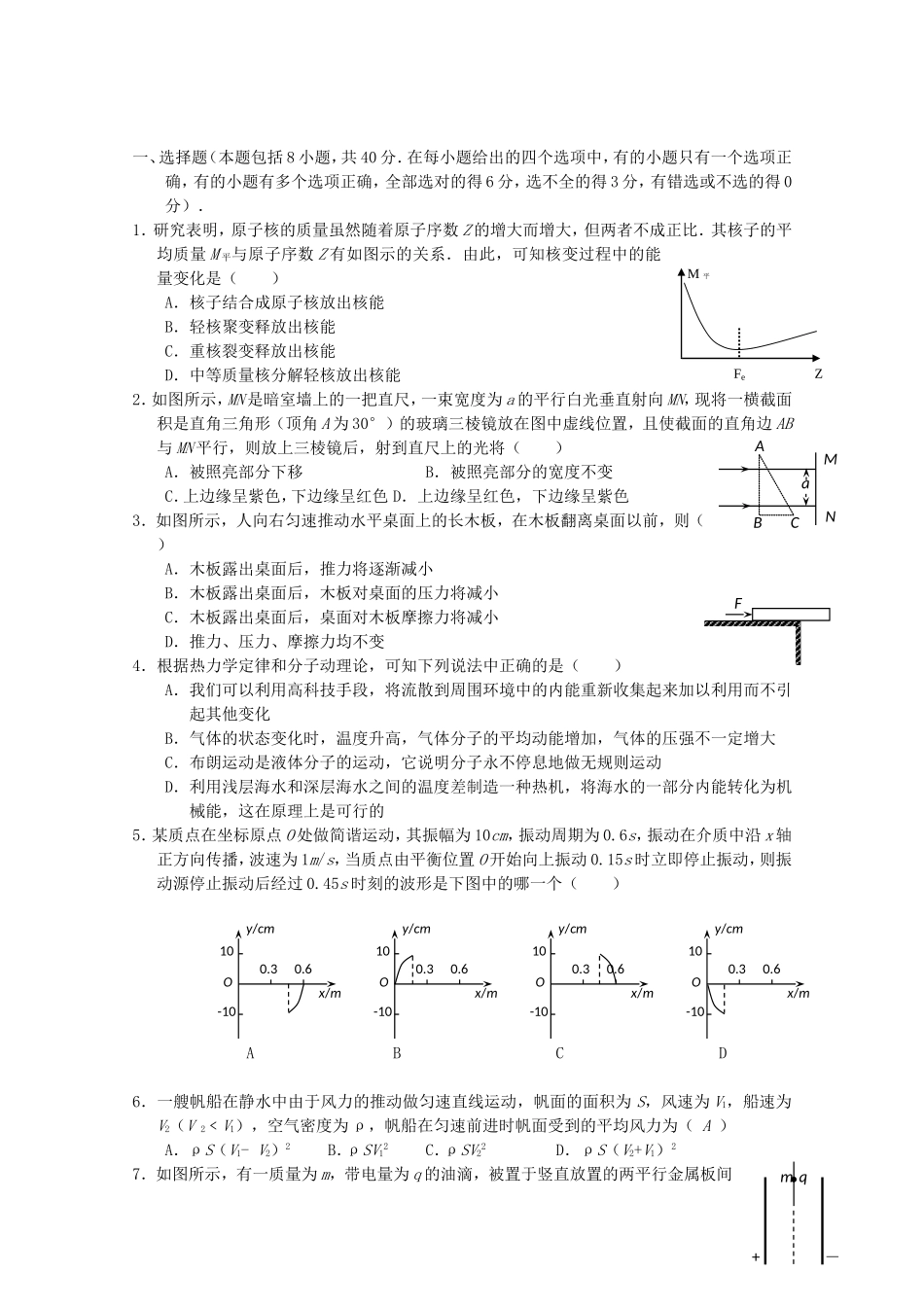 高考物理 押题预测极限提升六_第1页