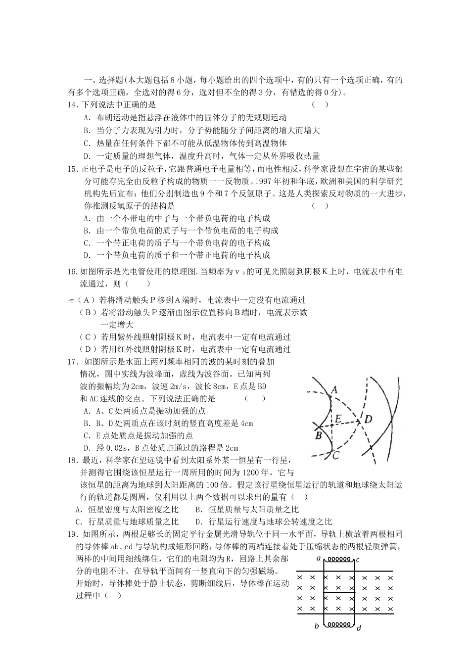 高考物理 押题预测极限提升五_第1页