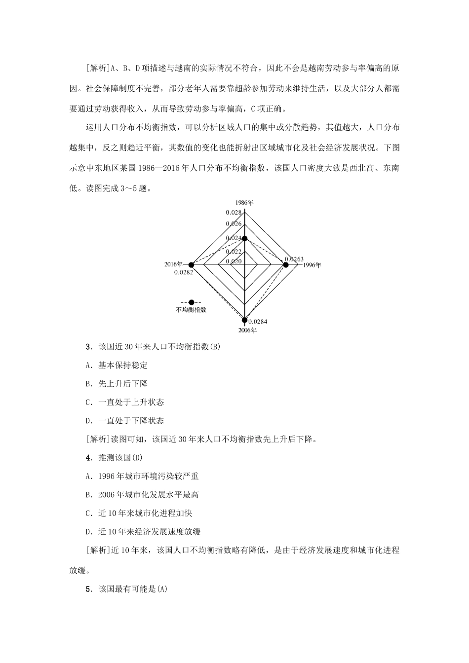 （新课标）高考地理一轮总复习 同步测试卷六（人口与城市）-人教版高三地理试题_第2页