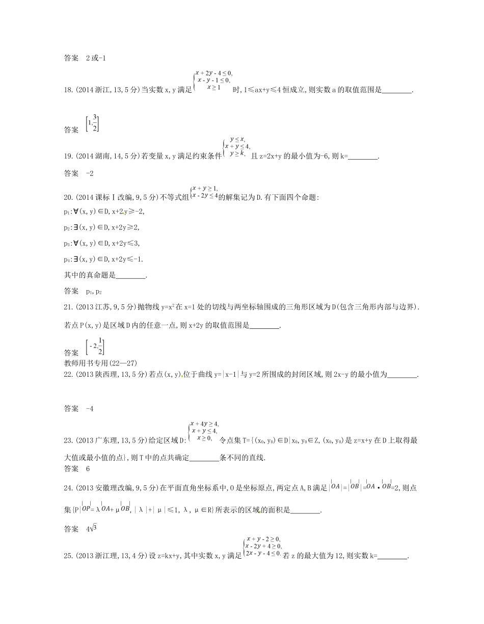 高考数学一轮复习 第七章 不等式 7.2 线性规划讲义-人教版高三数学试题_第3页