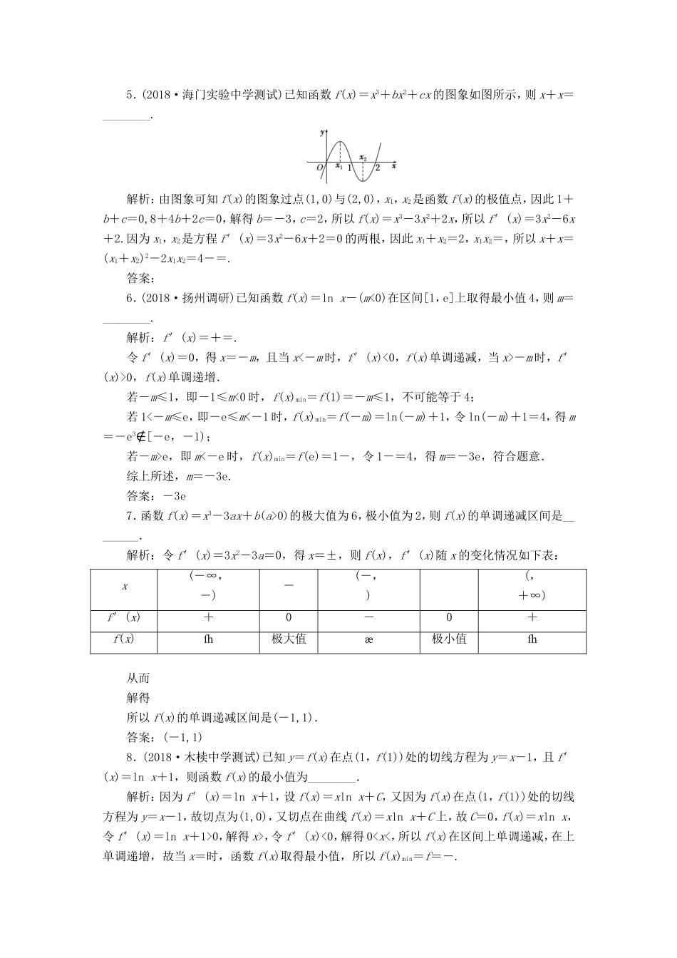 高考数学一轮复习 第三章 导数及其应用 课时跟踪检测（十五）导数与函数的极值、最值 文-人教版高三数学试题_第3页
