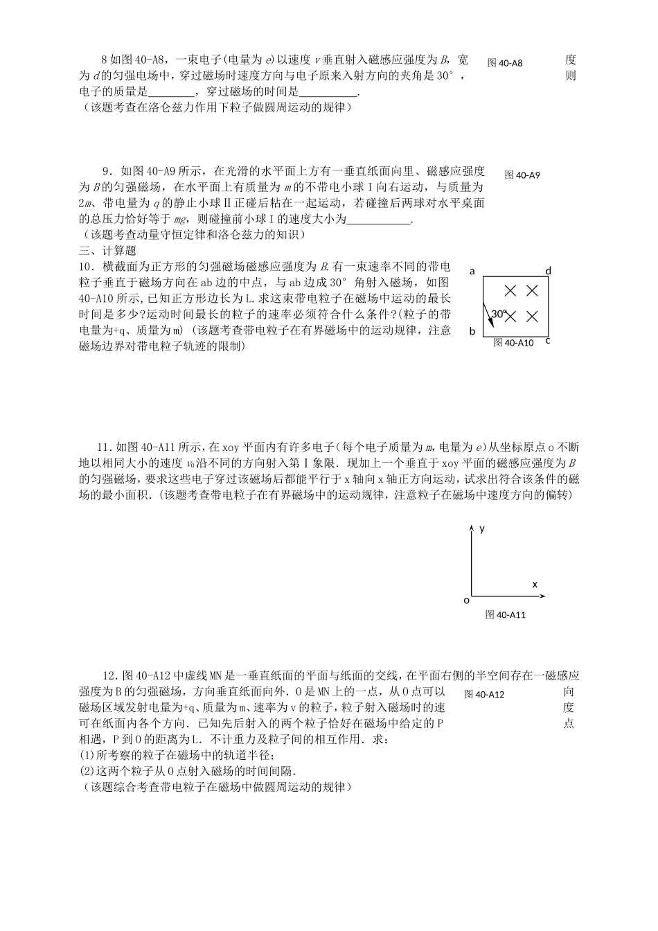 高考物理二轮专题复习 带电粒子在磁场中的运动_第2页