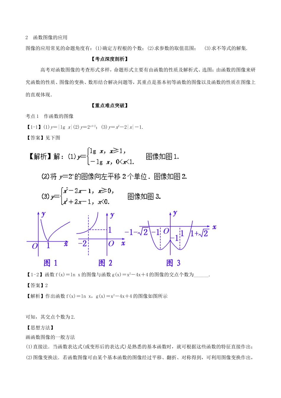高考数学一轮复习 专题2.4 函数图像（讲）-人教版高三数学试题_第2页