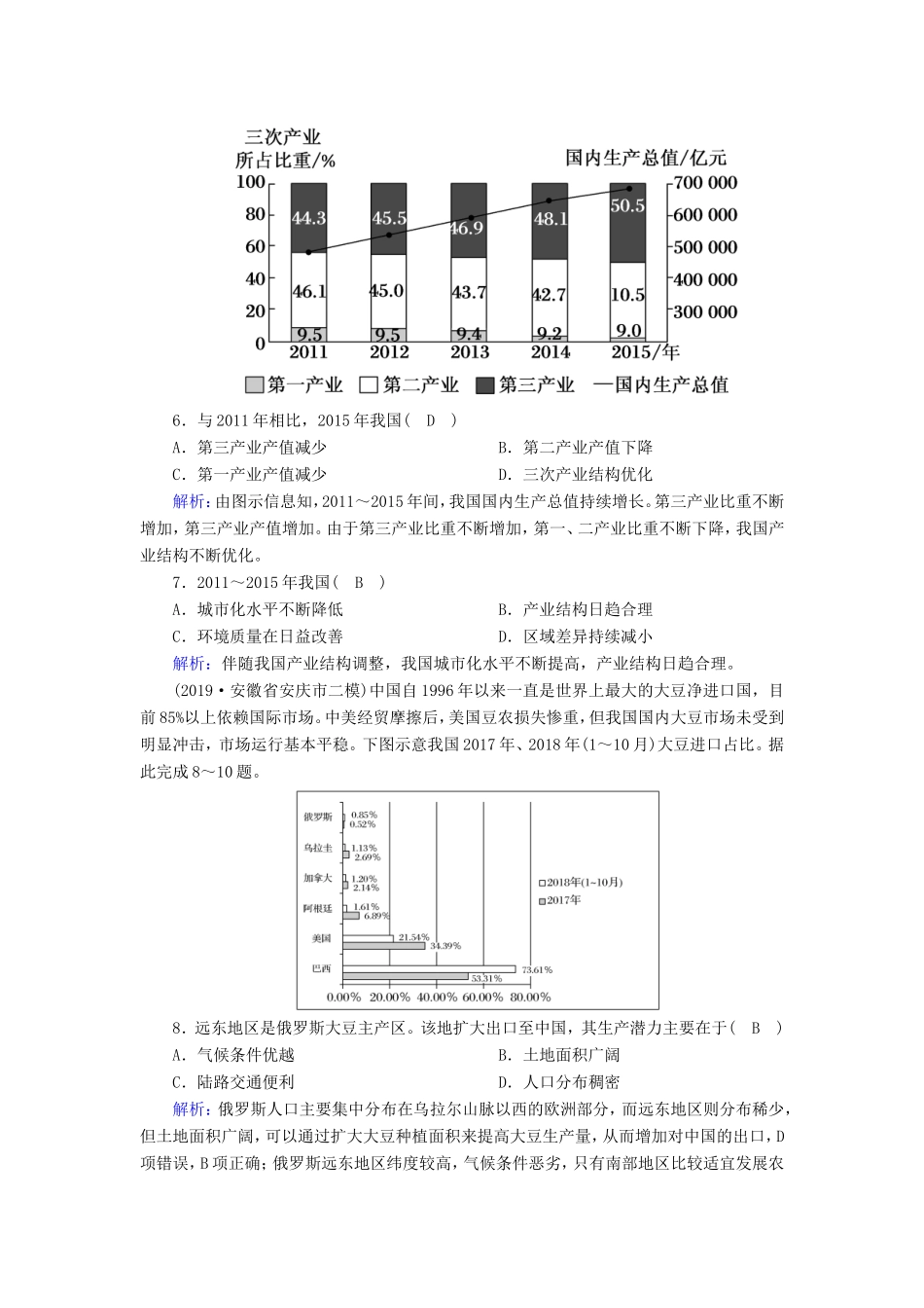 （新课标）高考地理二轮复习 图表专项练2 统计图表的判读-人教版高三全册地理试题_第3页