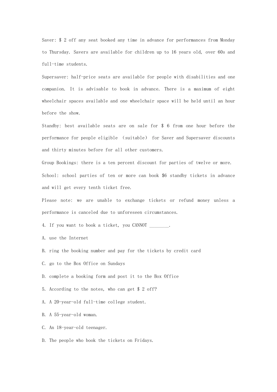 （新课标）高二英语寒假作业1-人教版高二英语试题_第3页