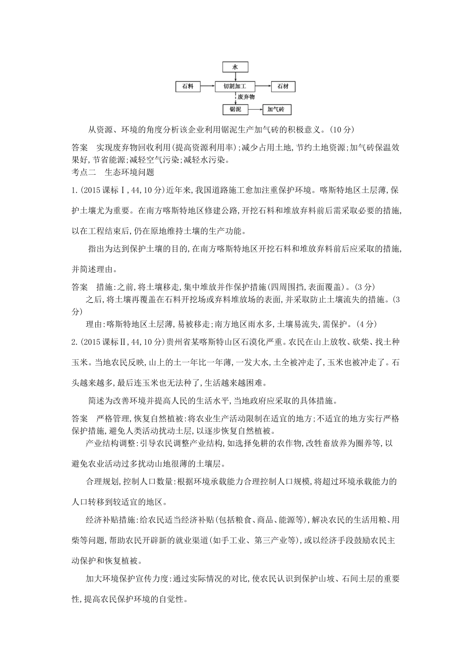 （新课标）高考地理真题汇编 第二十三单元 环境保护-人教版高三全册地理试题_第2页
