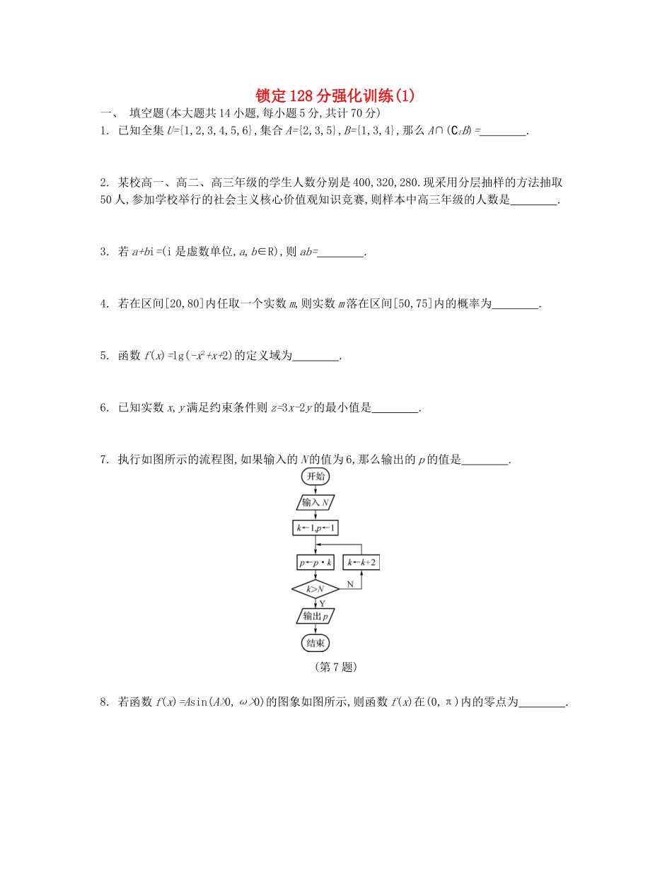 高考数学大一轮复习 备战一模 锁定128分强化训练 文-人教版高三数学试题_第1页