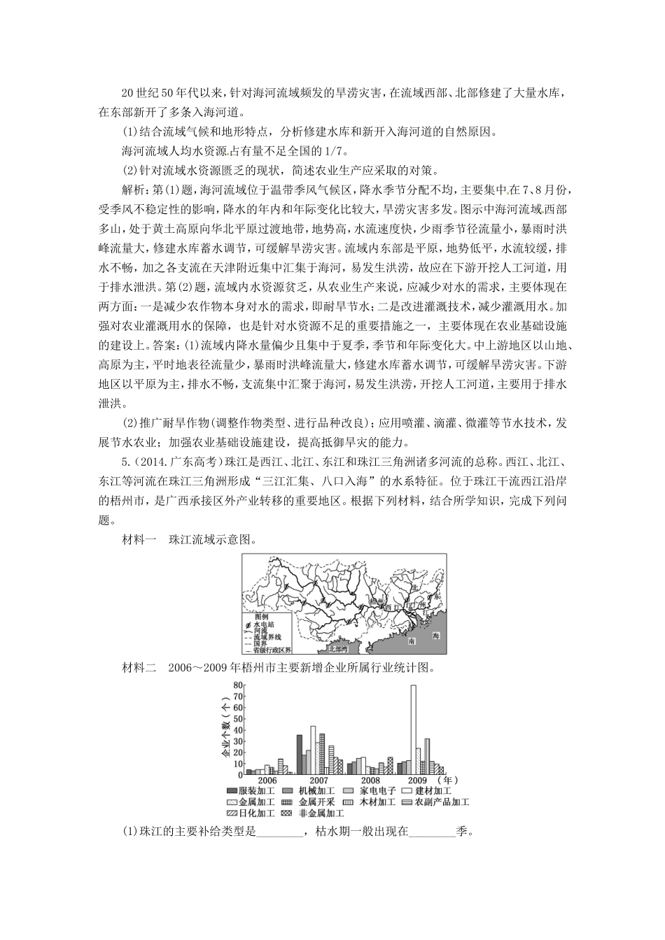（新课标）高考地理5年真题备考题库 第十四章 区域自然资源综合开发利用（含解析）-人教版高三地理试题_第2页