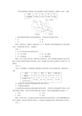 （新课标）高考地理总复习 14.2流域的综合开发-以美国田纳西河流域为例随堂训练-人教版高三全册地理试题