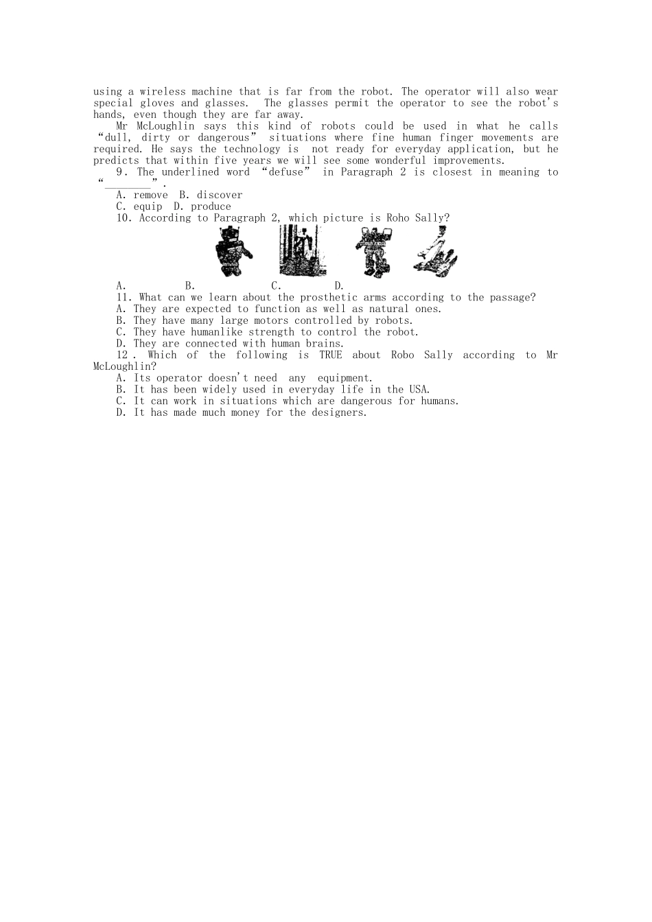 高考英语二轮复习 专题限时训练 科普知识型阅读理解（1）_第3页