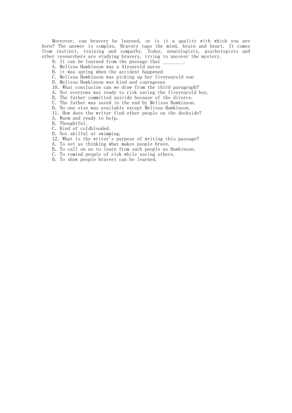 高考英语二轮复习 专题限时训练 社会生活型阅读理解（1）_第3页