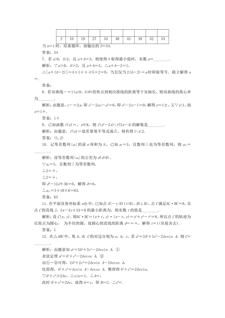 高考数学二轮复习 14个填空题综合仿真练（七）-人教版高三数学试题_第2页